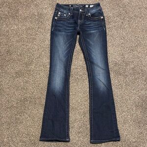 Women’s Miss Me Size 25 Cotton Blend Signature Bootcut Stretch Denim Jeans